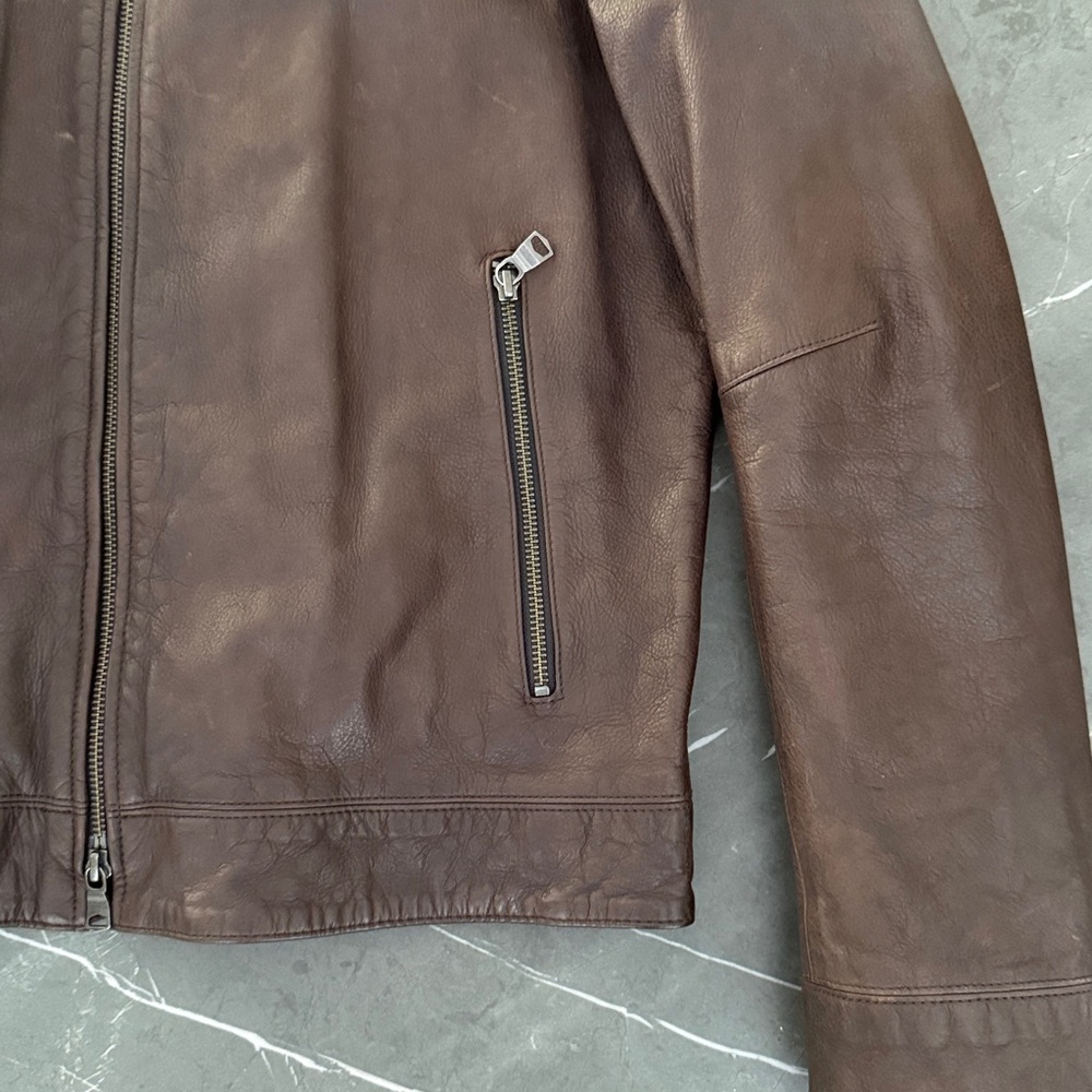 Banana Republic Men's Brown Leather Jacket Classic - Picture 2 of 9